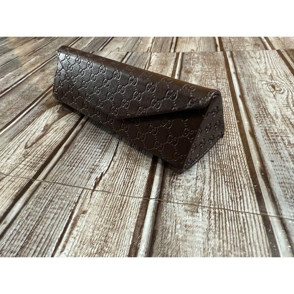 Gucci Eye Glass Eyewear Case Embossed Logo Trifold Microfiber Lining Authentic - Picture 1 of 6